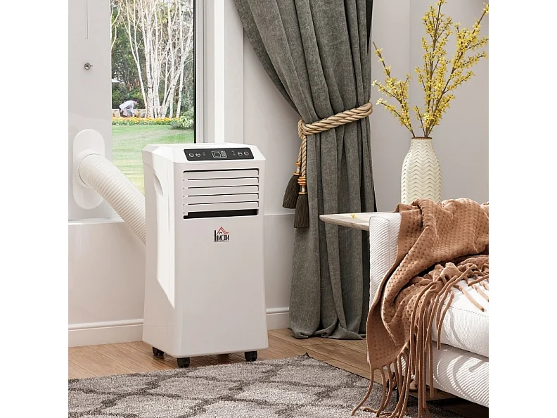 Climatiseur mobile 3-en-1 en ABS avec télécommande et minuterie 24 h - Blanc