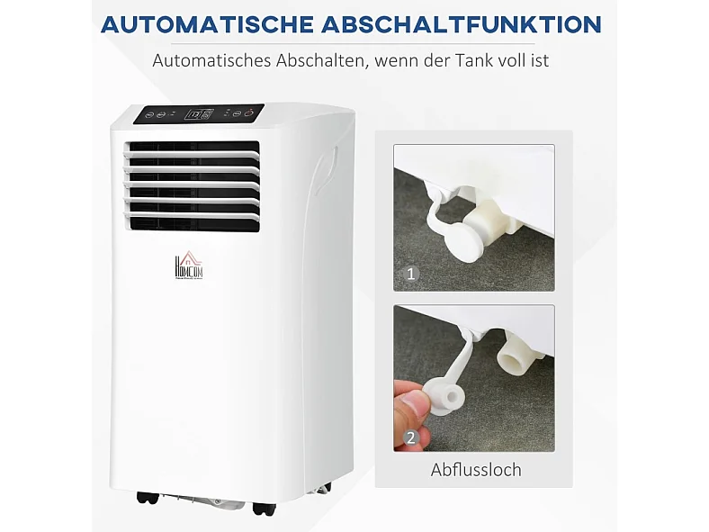 Climatiseur mobile 3-en-1 en ABS avec télécommande et minuterie 24 h - Blanc