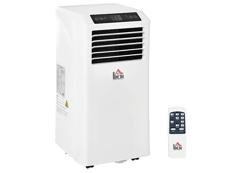 Climatiseur mobile 3-en-1 en ABS avec télécommande et minuterie 24 h - Blanc