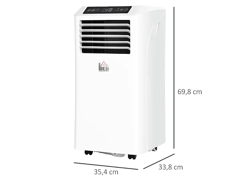 Climatiseur mobile 3-en-1 en ABS avec télécommande et minuterie 24 h - Blanc