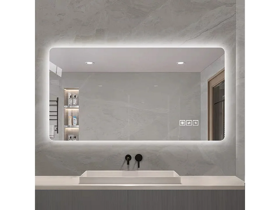 Specchio da bagno a LED 60 x 100 cm con funzione antiappannamento e 3 colori di luce