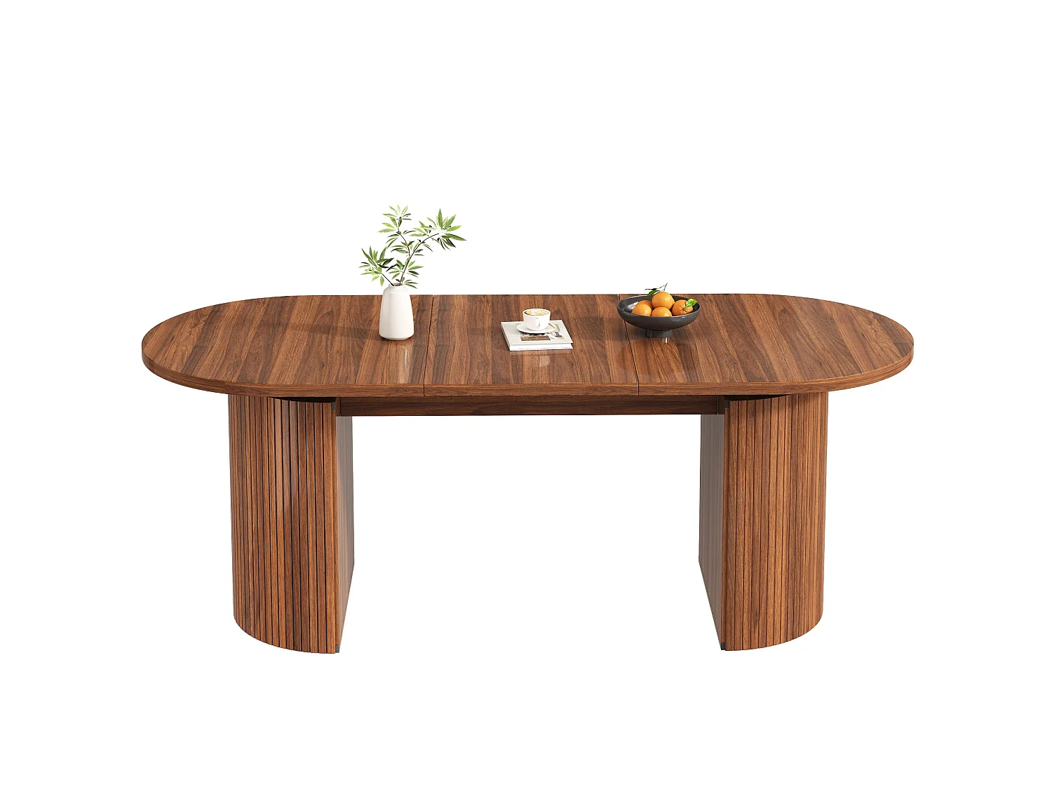Table à manger extensible 80x120-160 cm avec rangement caché - Marron foncé