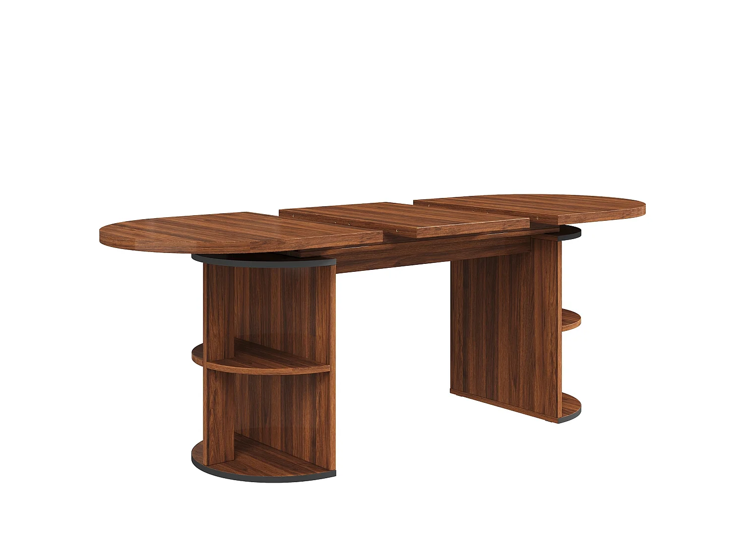 Table à manger extensible 80x120-160 cm avec rangement caché - Marron foncé