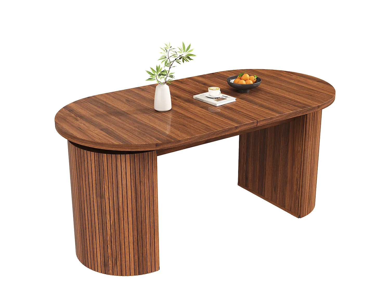 Table à manger extensible 80x120-160 cm avec rangement caché - Marron foncé