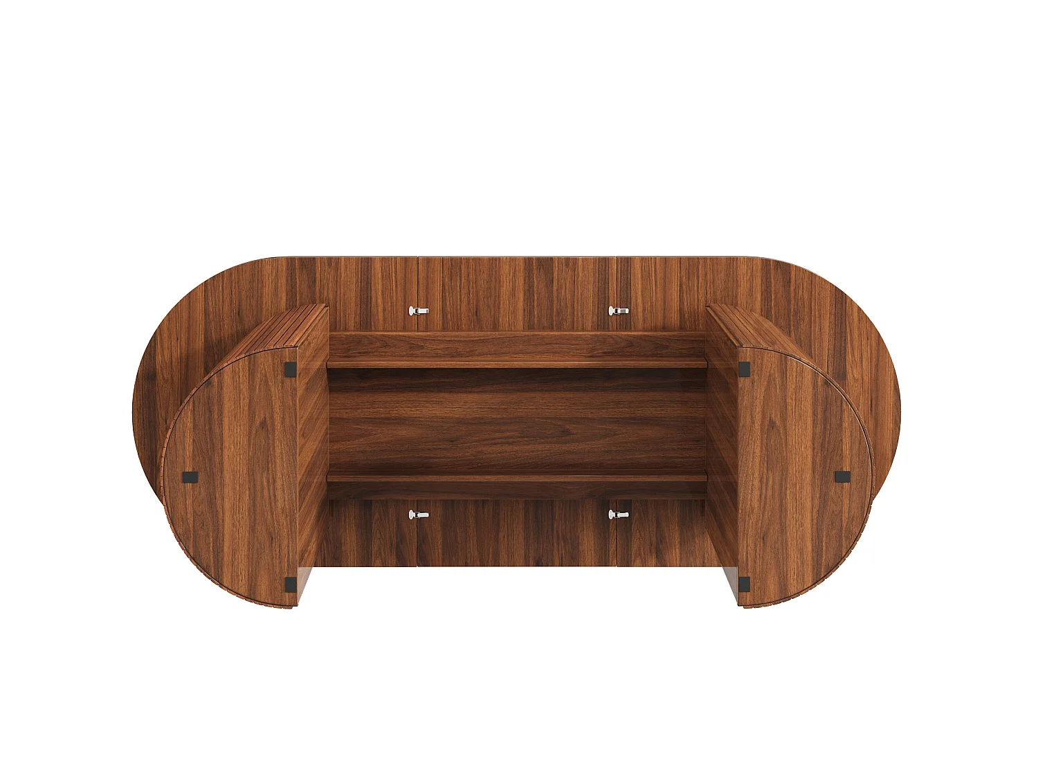 Table à manger extensible 80x120-160 cm avec rangement caché - Marron foncé