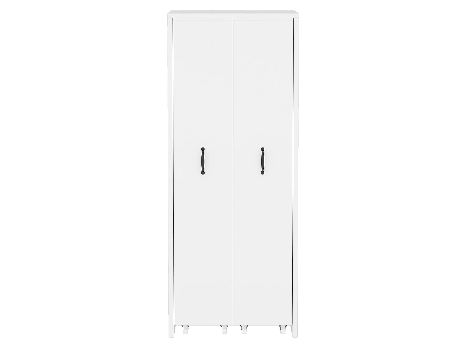 Bibliothèque extensible à roulettes en MDF avec 4 tablettes - Étagère Blanc