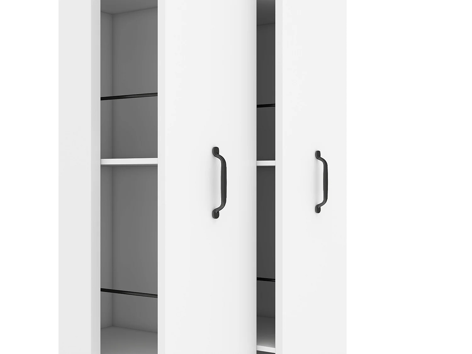 Bibliothèque extensible à roulettes en MDF avec 4 tablettes - Étagère Blanc