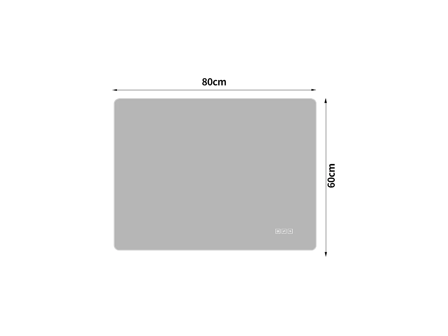 Specchio da bagno a LED 60 x 80 cm - Senza cornice, antiappannamento e intensità regolabile