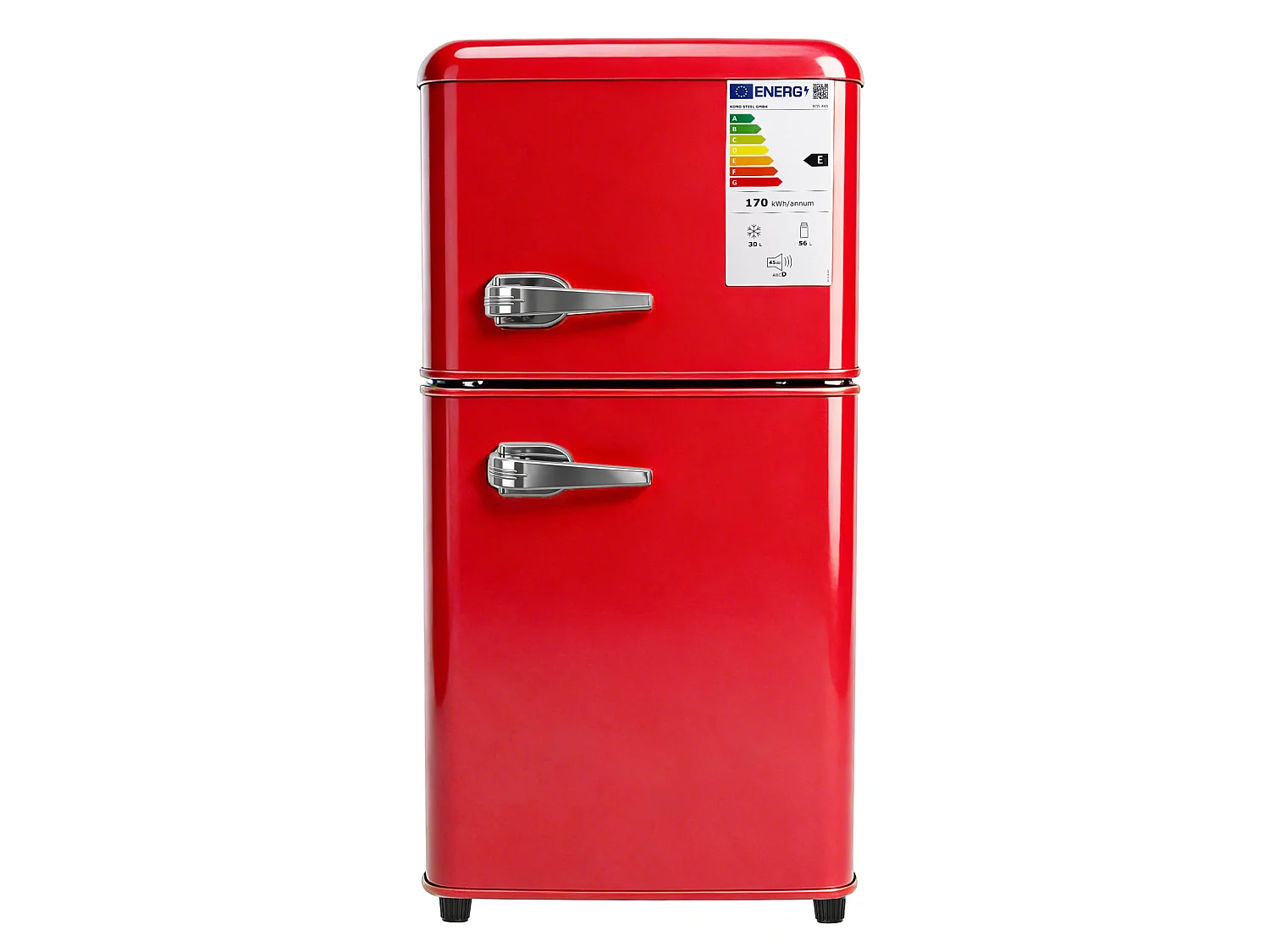 Frigorifero da 86 litri con termostato regolabile a 7 livelli - Classe energetica E - Rosso
