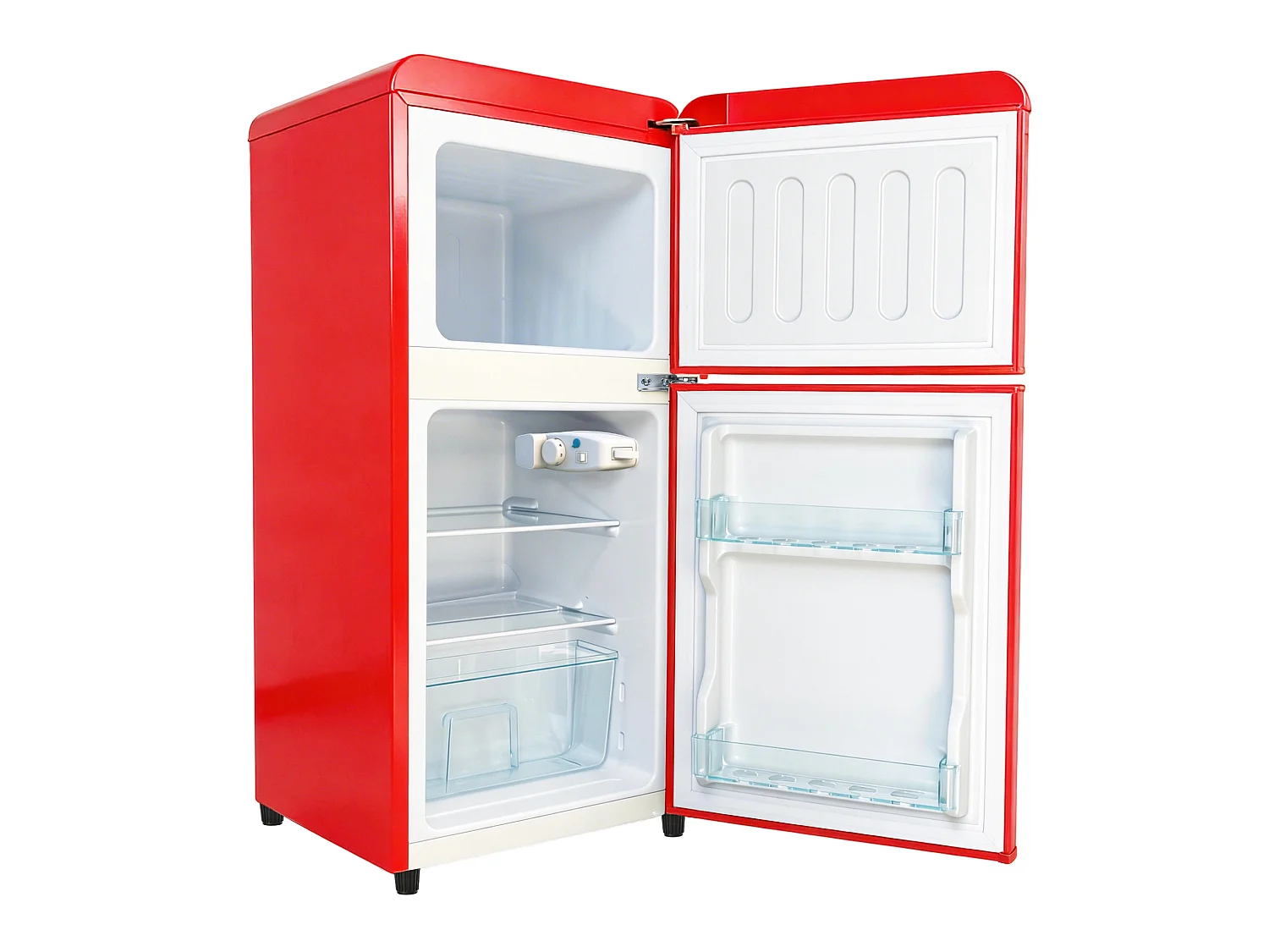 Frigorifero da 86 litri con termostato regolabile a 7 livelli - Classe energetica E - Rosso