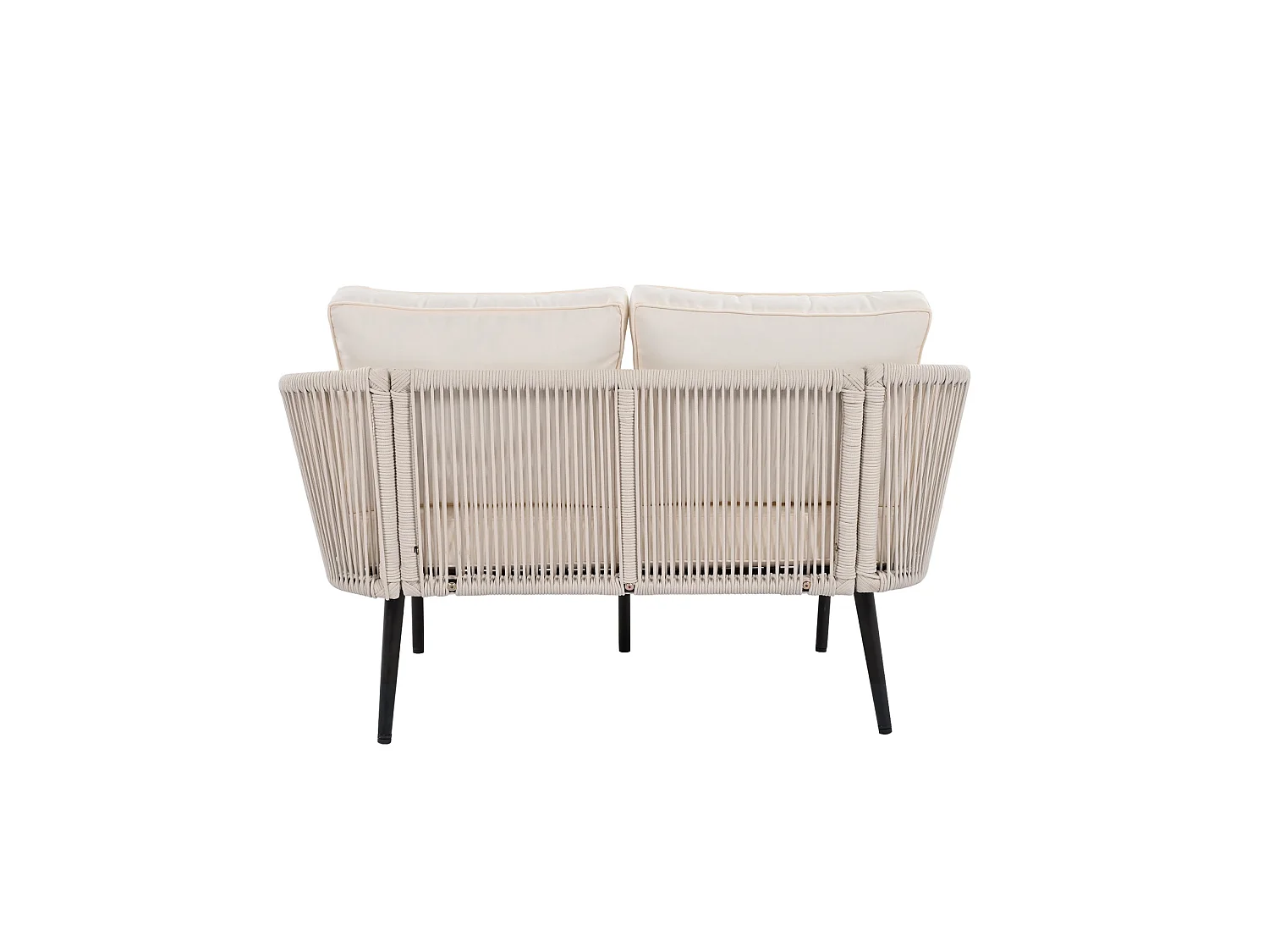 Tuinbank met 2 kussens en 2 sierkussens - Ligstoel in beige stof
