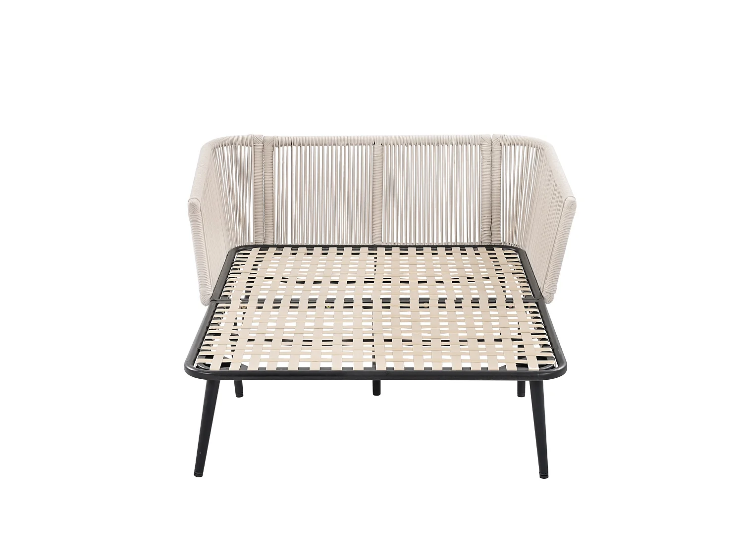 Tuinbank met 2 kussens en 2 sierkussens - Ligstoel in beige stof