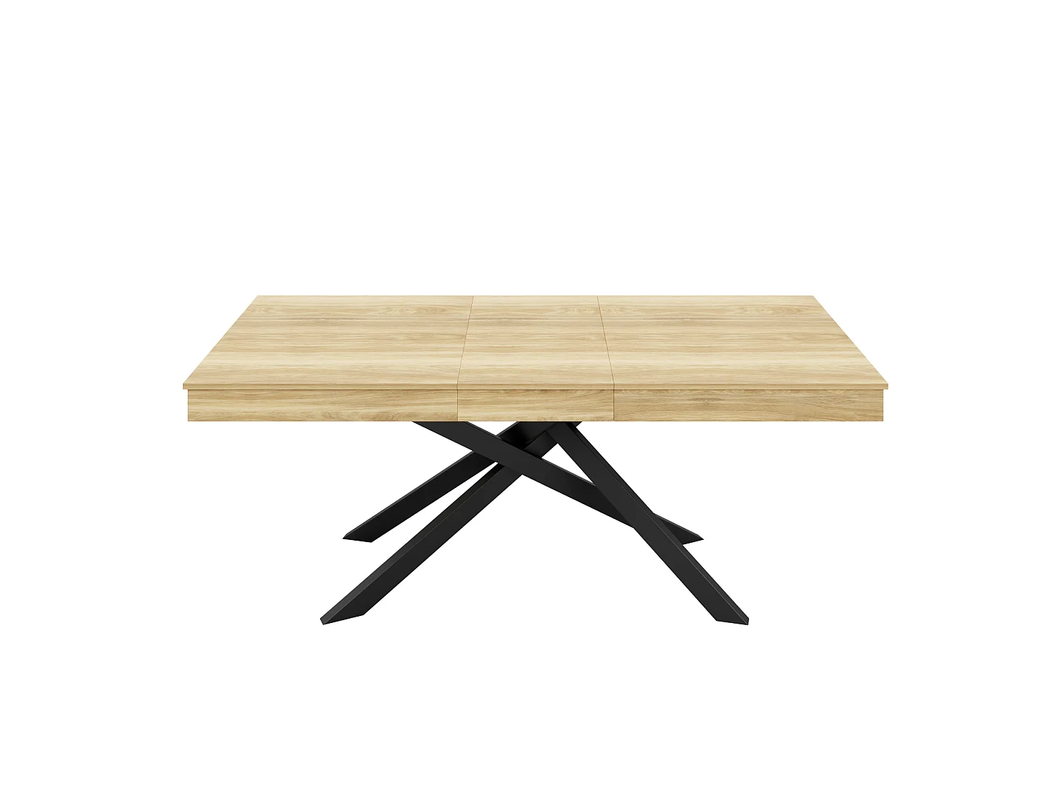 Table à manger extensible 140/180 x 80 cm avec plateau épais et pieds en métal - Couleur bois