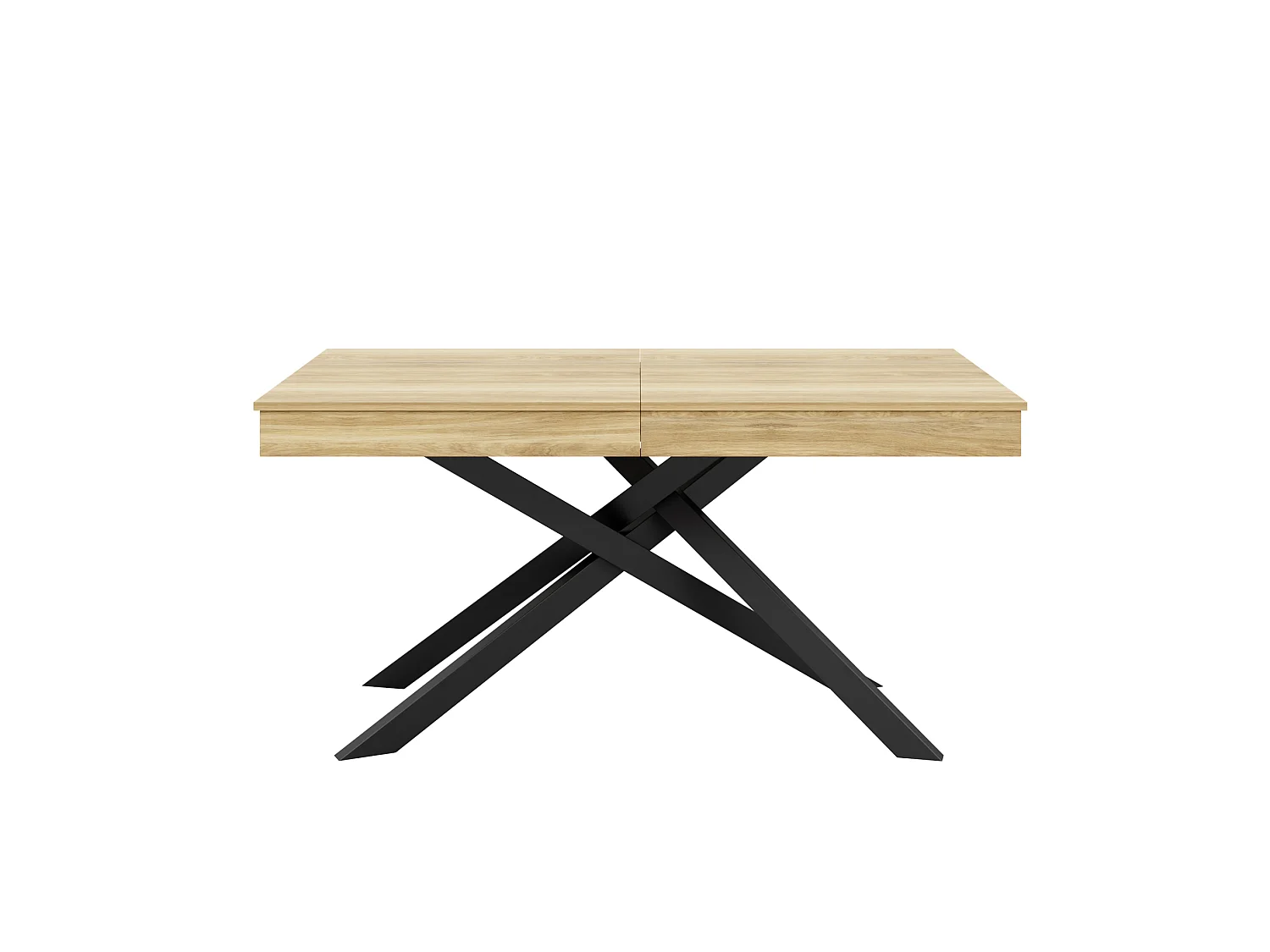 Table à manger extensible 140/180 x 80 cm avec plateau épais et pieds en métal - Couleur bois