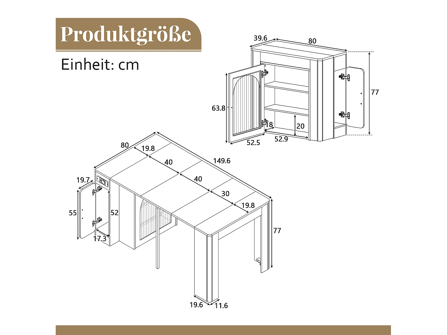Îlot de cuisine sur roulettes avec multiprises et table extensible - Naturel et blanc en MDF