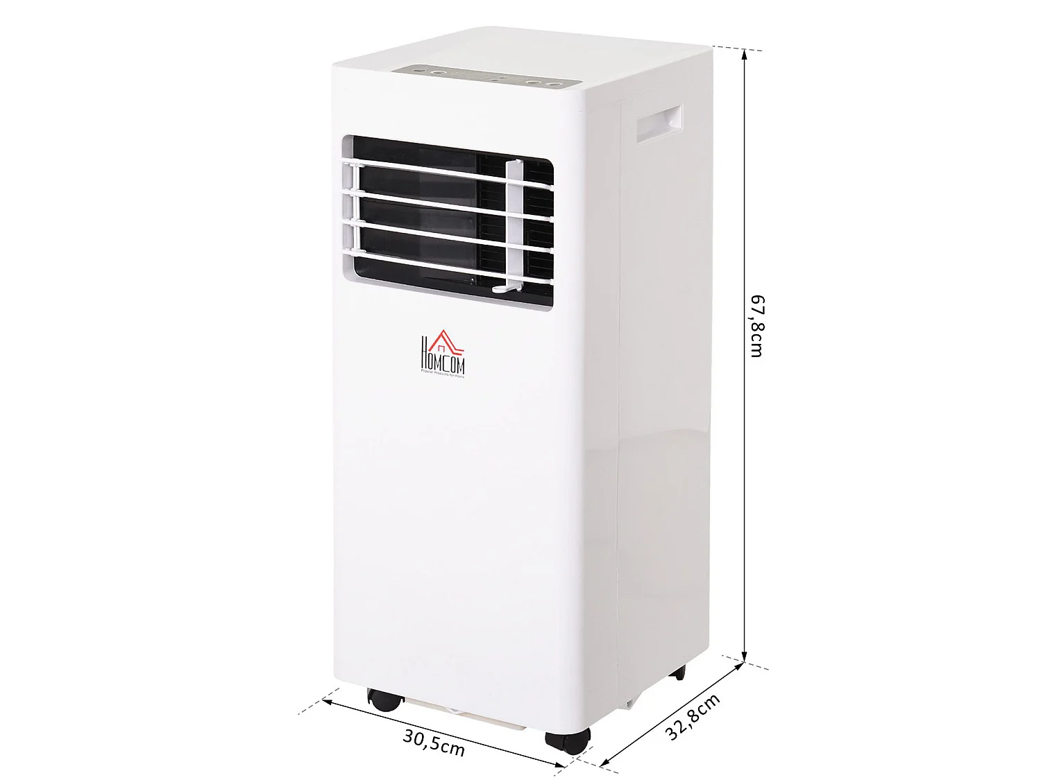 Climatiseur mobile 3-en-1 avec minuterie 24 h et 2 vitesses - Blanc