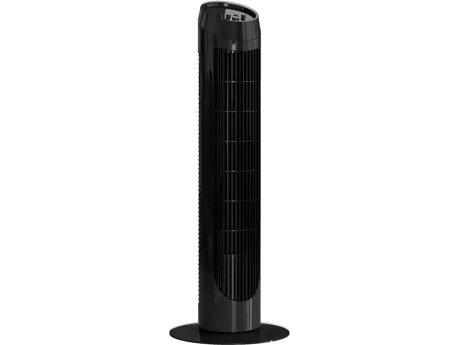 Stille torenventilator van 45 W, Ø27 x H75 cm, met 3 snelheden en 70° zwenking - Zwart