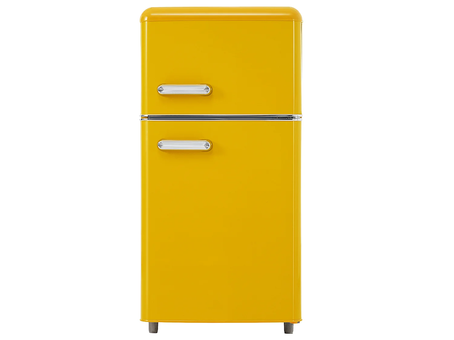 Frigorifero in stile retrò da 72 litri con 2 porte e illuminazione a LED - Congelatore da 21 litri - Giallo