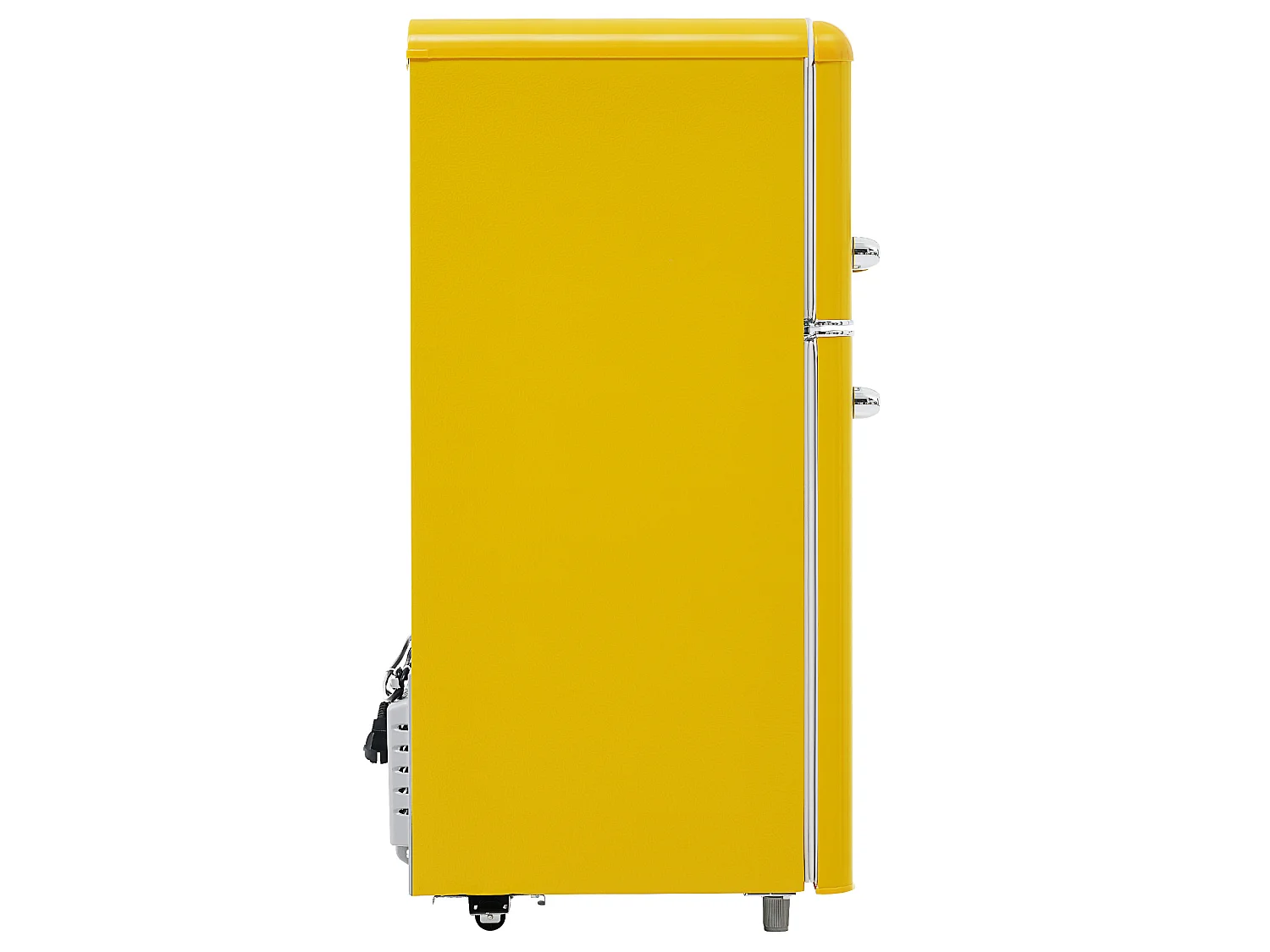 Frigorifero in stile retrò da 72 litri con 2 porte e illuminazione a LED - Congelatore da 21 litri - Giallo