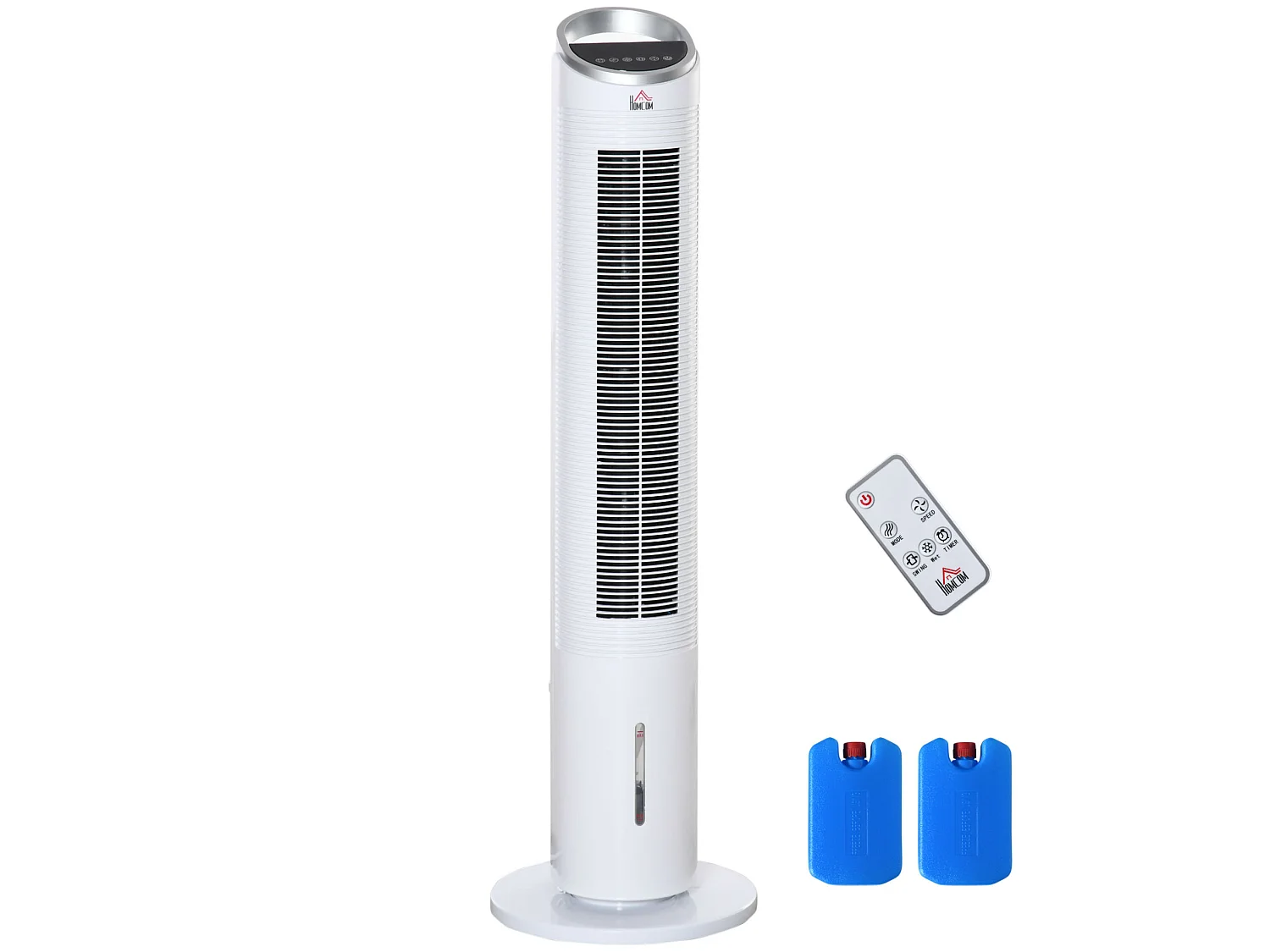 Ventilateur tour rafraîchisseur d'air 60W blanc avec humidification, télécommande et minuterie 8 h