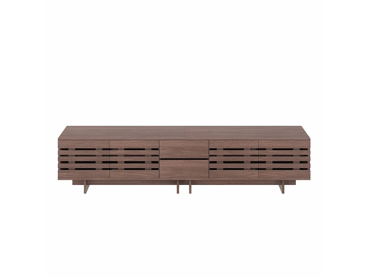 Mobile porta TV marrone 200 x 39,5 x 55 cm con 4 ante e 2 cassetti – Per TV da 80 pollici