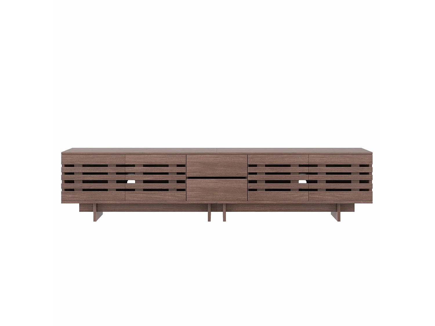 Mobile porta TV marrone 200 x 39,5 x 55 cm con 4 ante e 2 cassetti – Per TV da 80 pollici