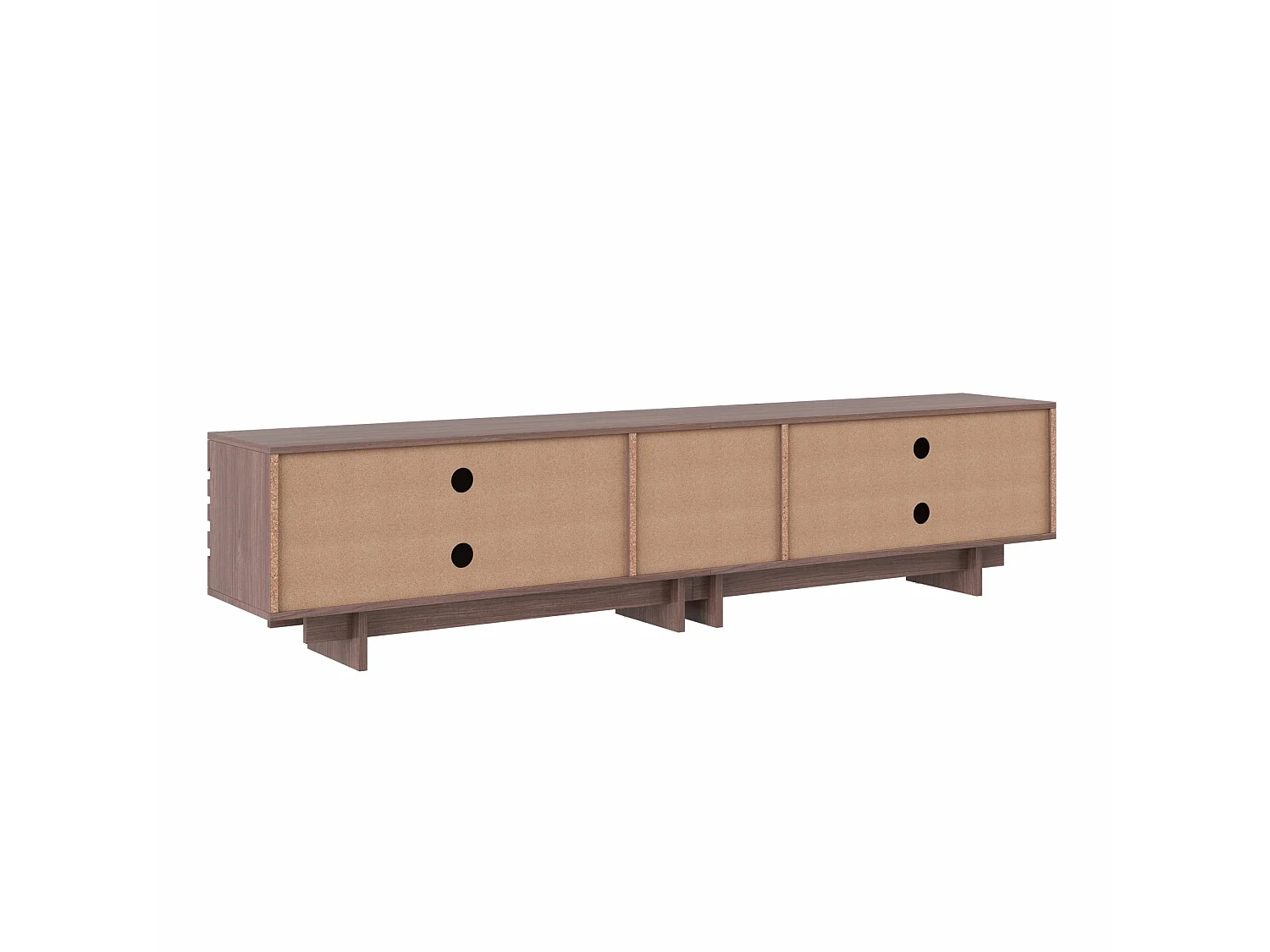 Mobile porta TV marrone 200 x 39,5 x 55 cm con 4 ante e 2 cassetti – Per TV da 80 pollici