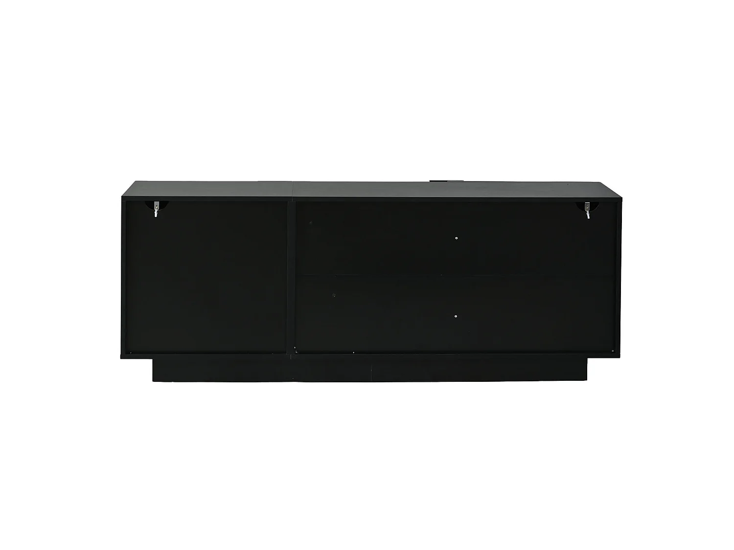 Buffet de salon 160 x 35 x 60 cm à 3 portes - Noir finition brillante