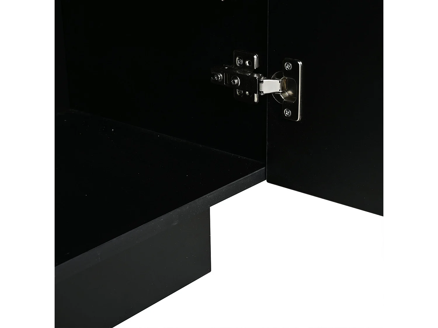 Buffet de salon 160 x 35 x 60 cm à 3 portes - Noir finition brillante