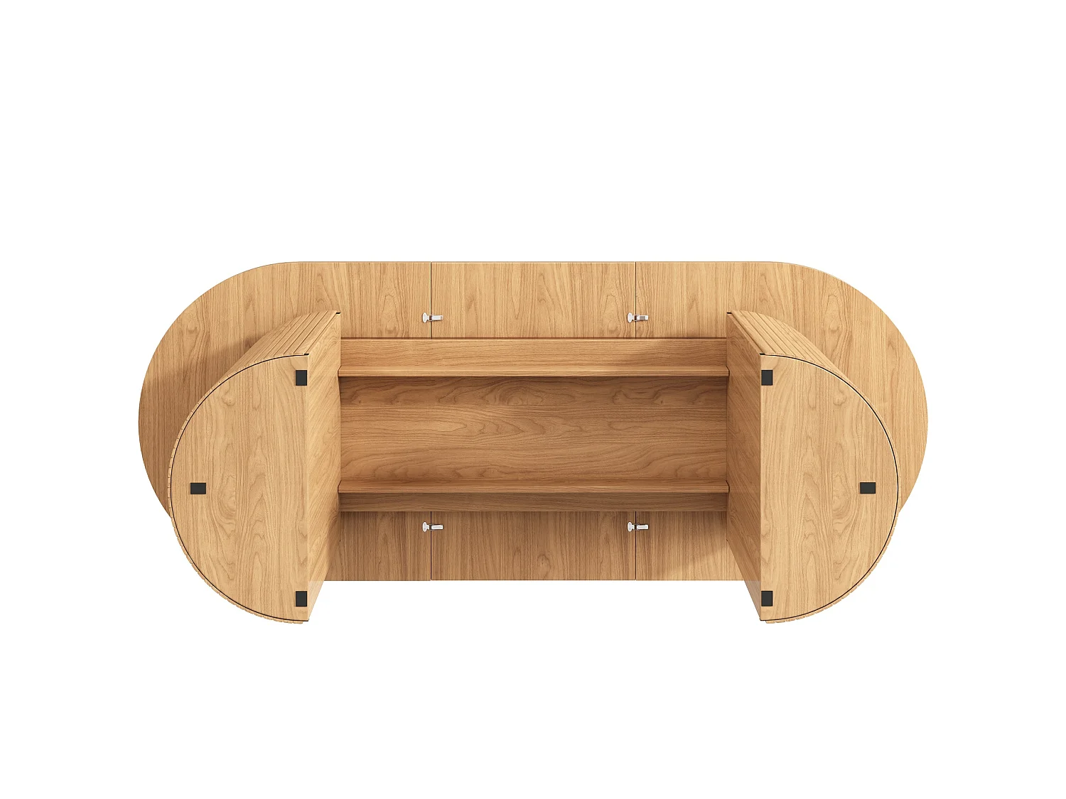 Table à manger extensible 80x120-160 cm avec rangement caché - Marron clair