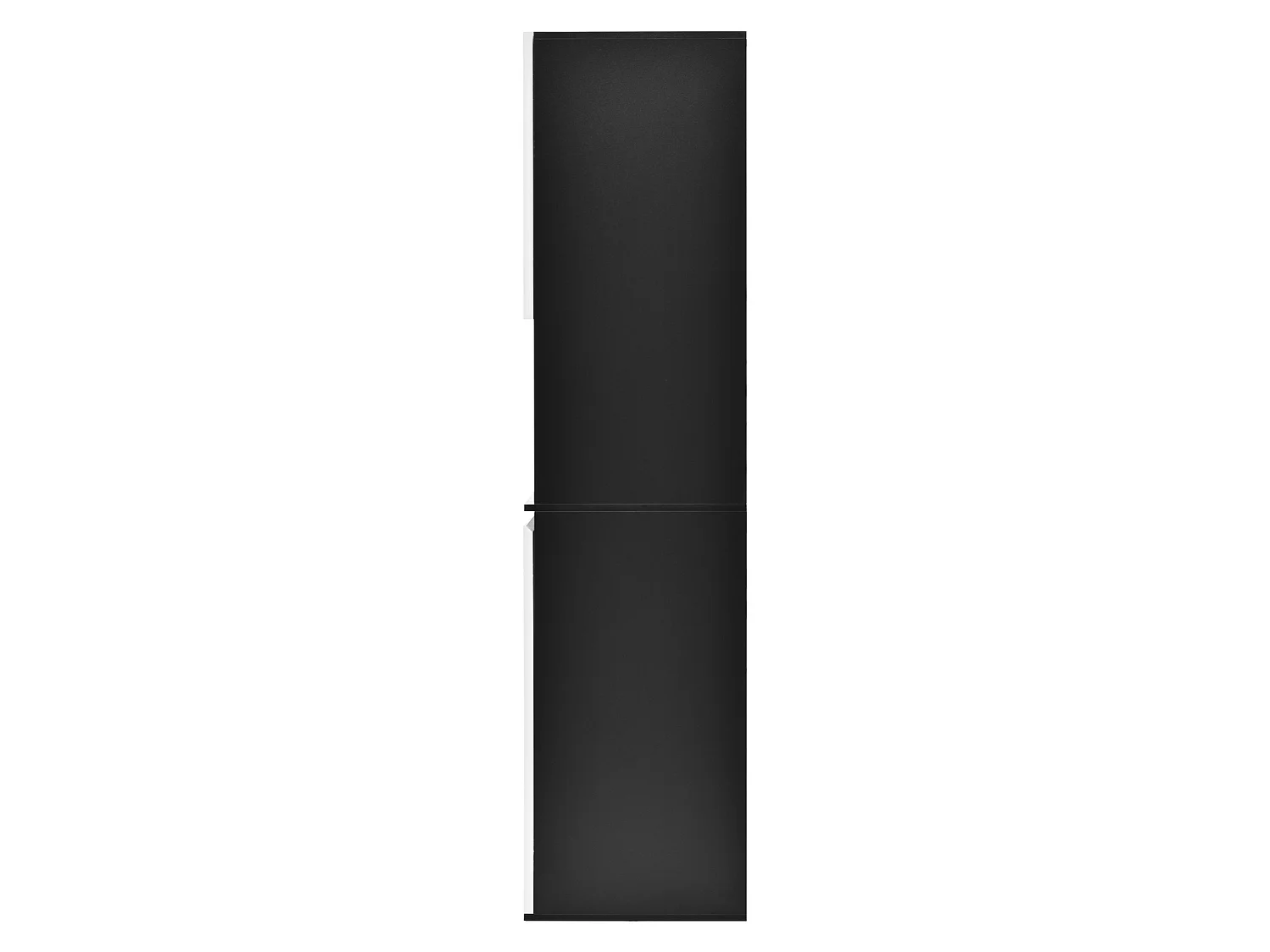 Armoire haute avec LED et grand rangement - Vitrine noir et blanc - Verre + MDF