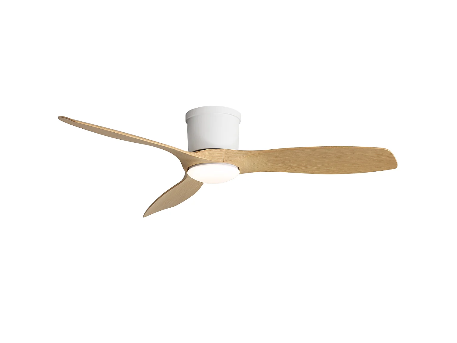 Ventilateur de plafond intelligent avec lumière, télécommande et 3 pales en ABS - Pour Été/Hiver