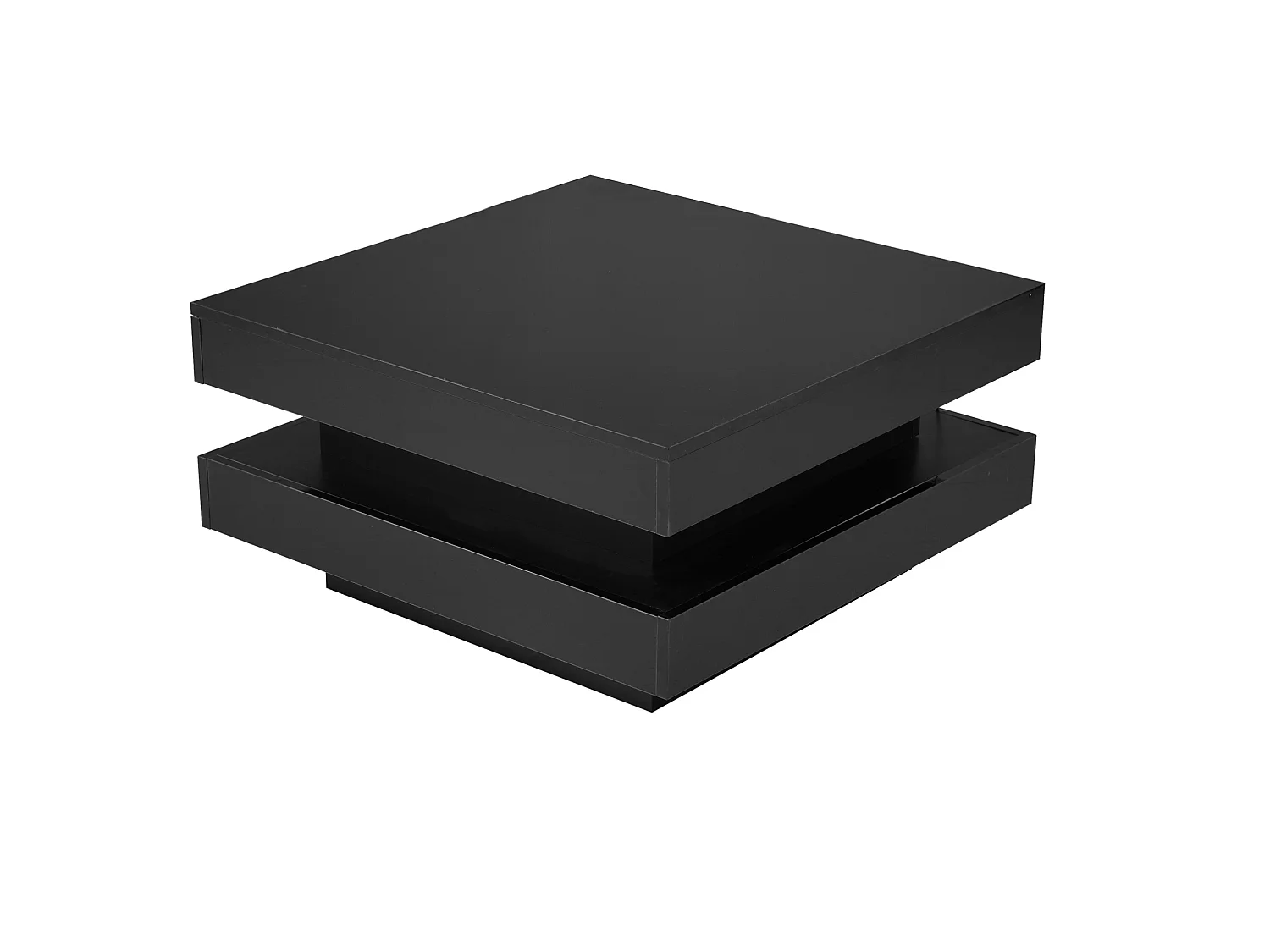 Tavolino quadrato nero con illuminazione a LED a 16 colori, 70 x 70 x 36 cm