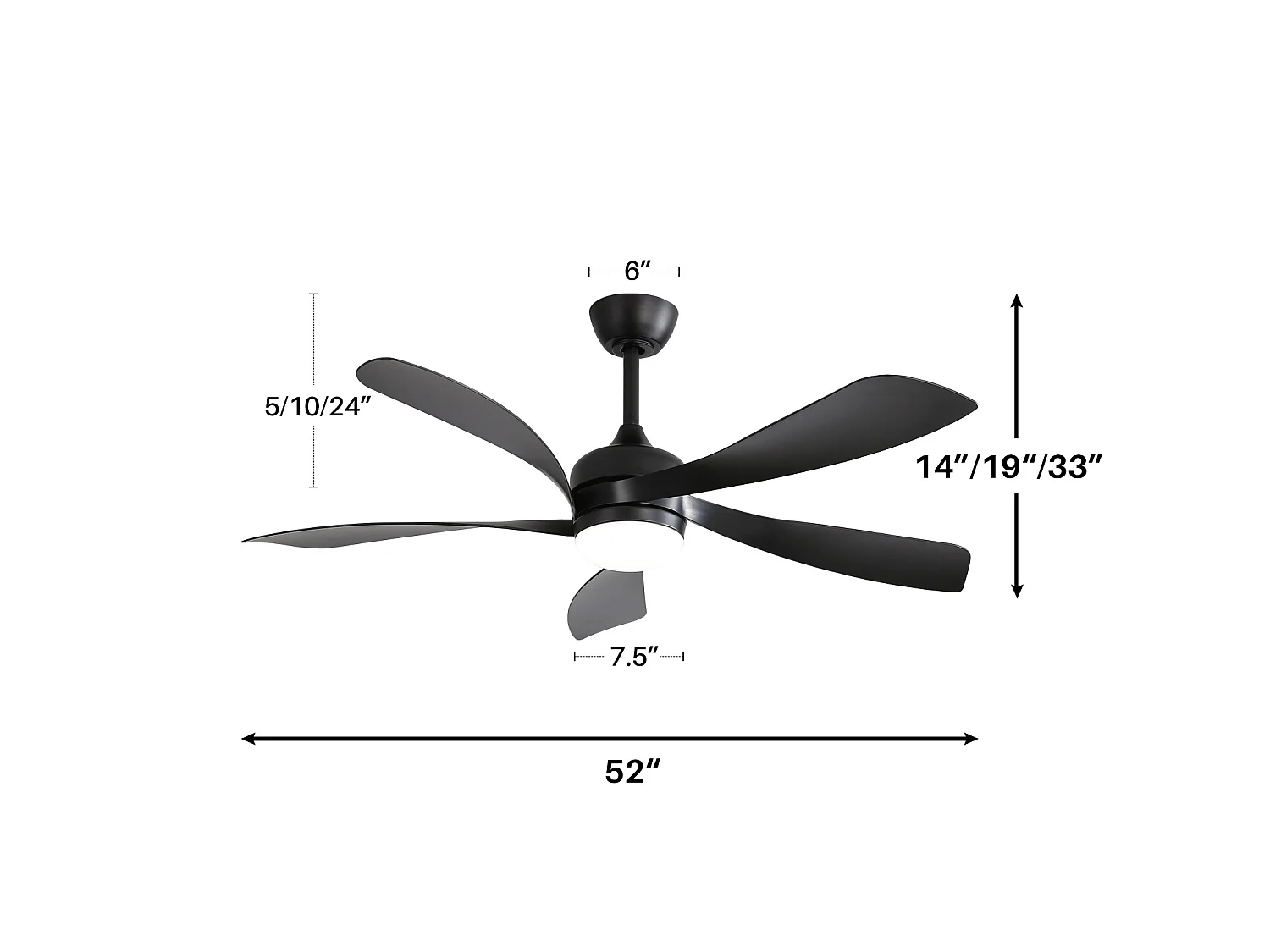 Ventilateur de plafond avec éclairage LED , 6 vitesses et minuterie (1/4/8 h) - Pour été/hiver