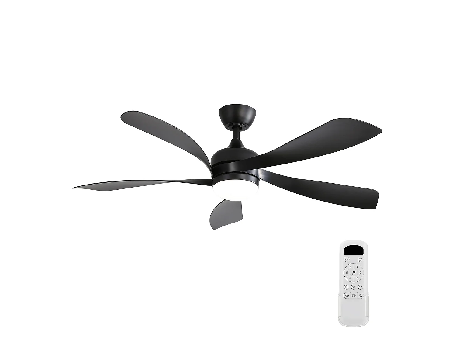 Ventilateur de plafond avec éclairage LED , 6 vitesses et minuterie (1/4/8 h) - Pour été/hiver