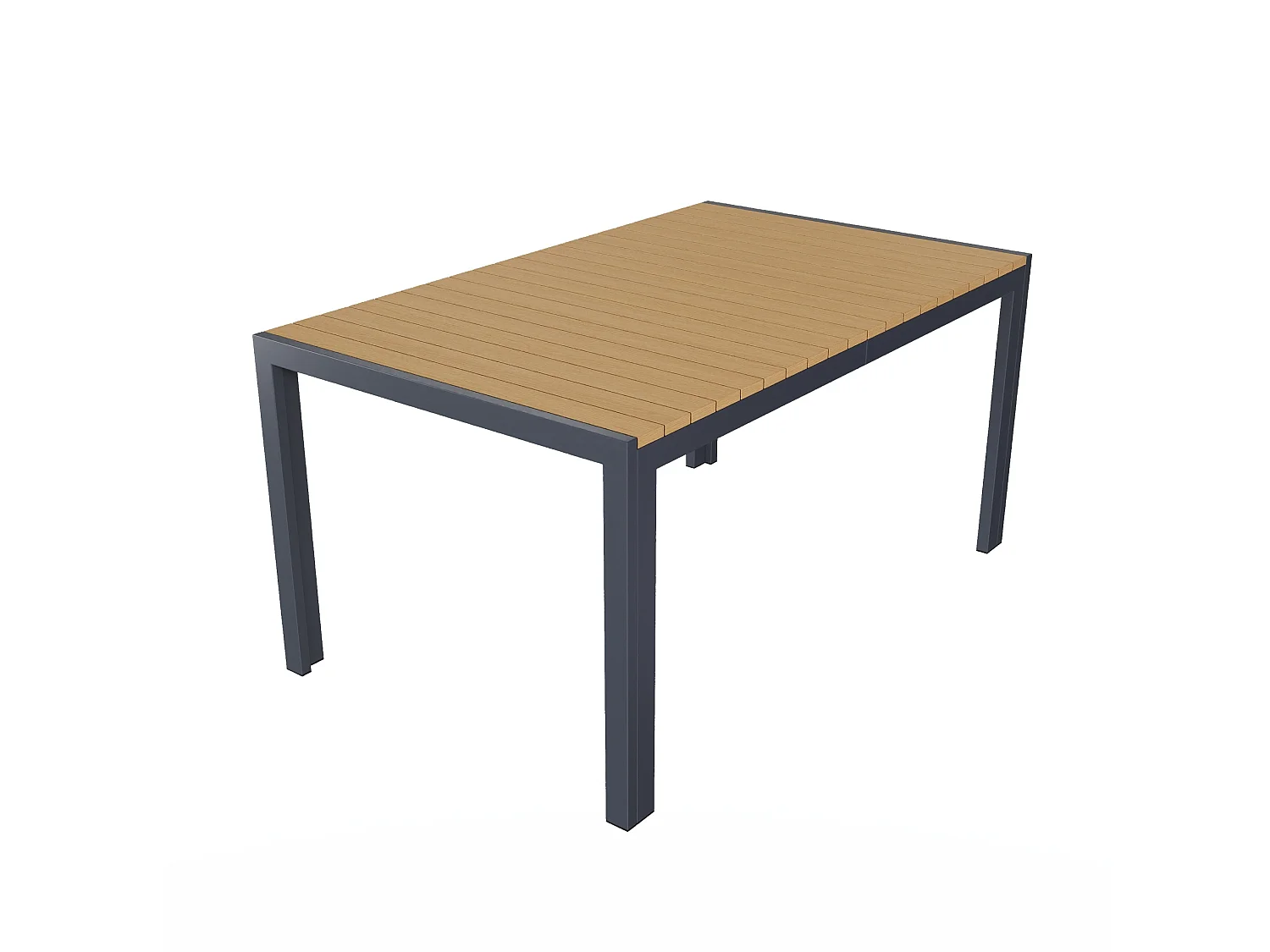 Set da pranzo da giardino con 6 sedie e 1 tavolo (L. 143,5 cm) - Poliestere e acciaio - Grigio