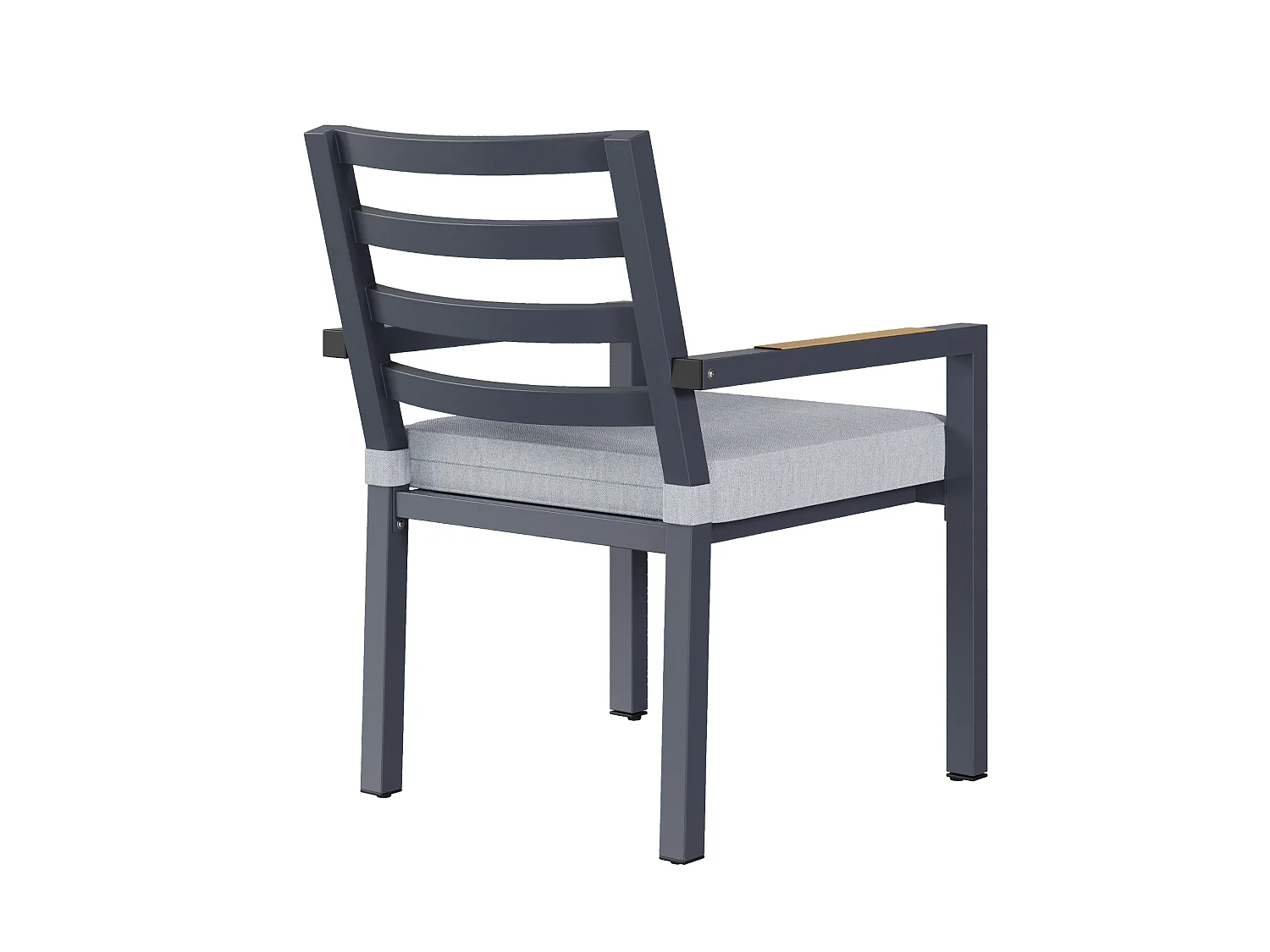 Set da pranzo da giardino con 6 sedie e 1 tavolo (L. 143,5 cm) - Poliestere e acciaio - Grigio