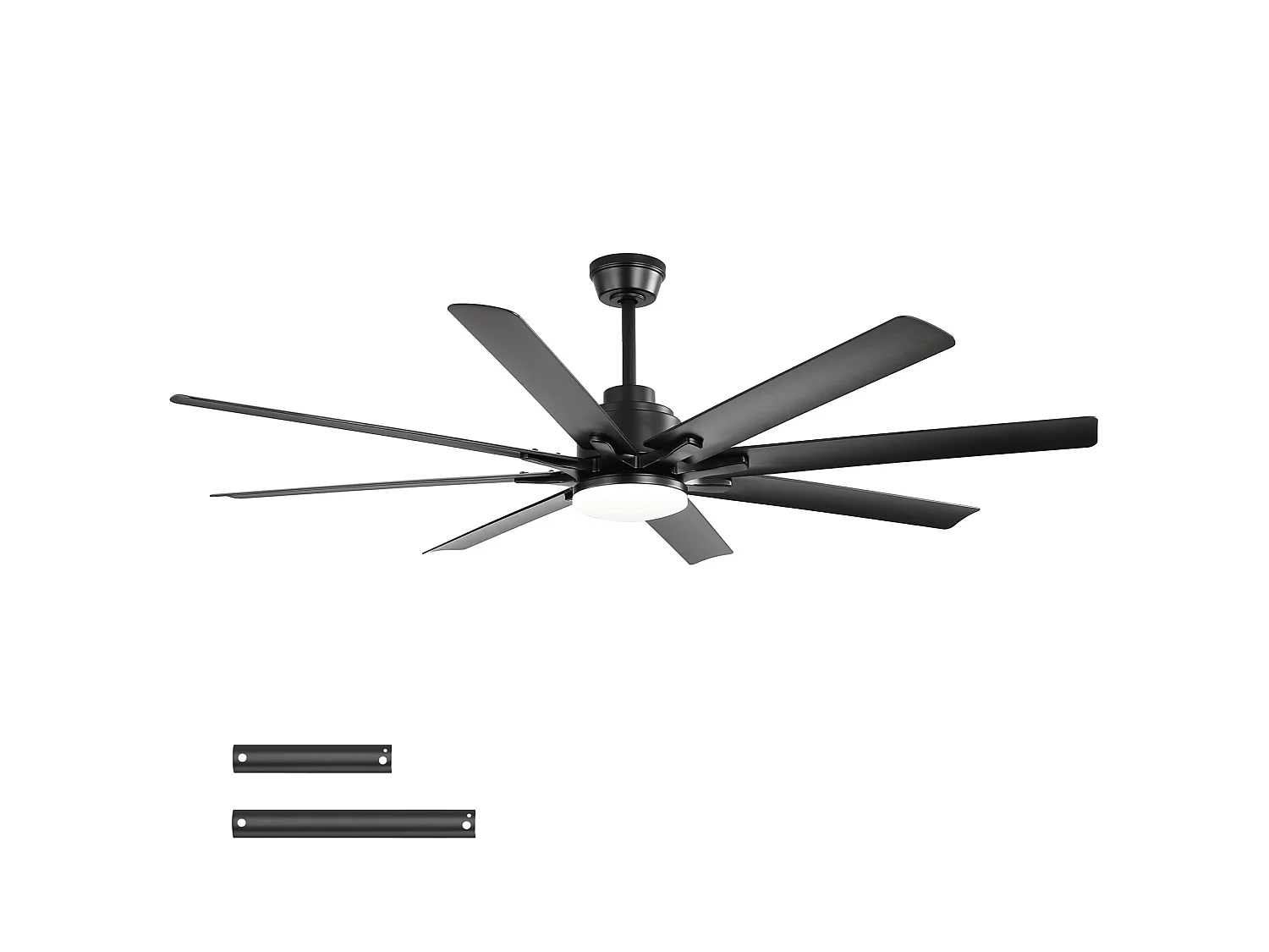 Ventilateur de plafond avec lumière, télécommande et 8 pales en ABS