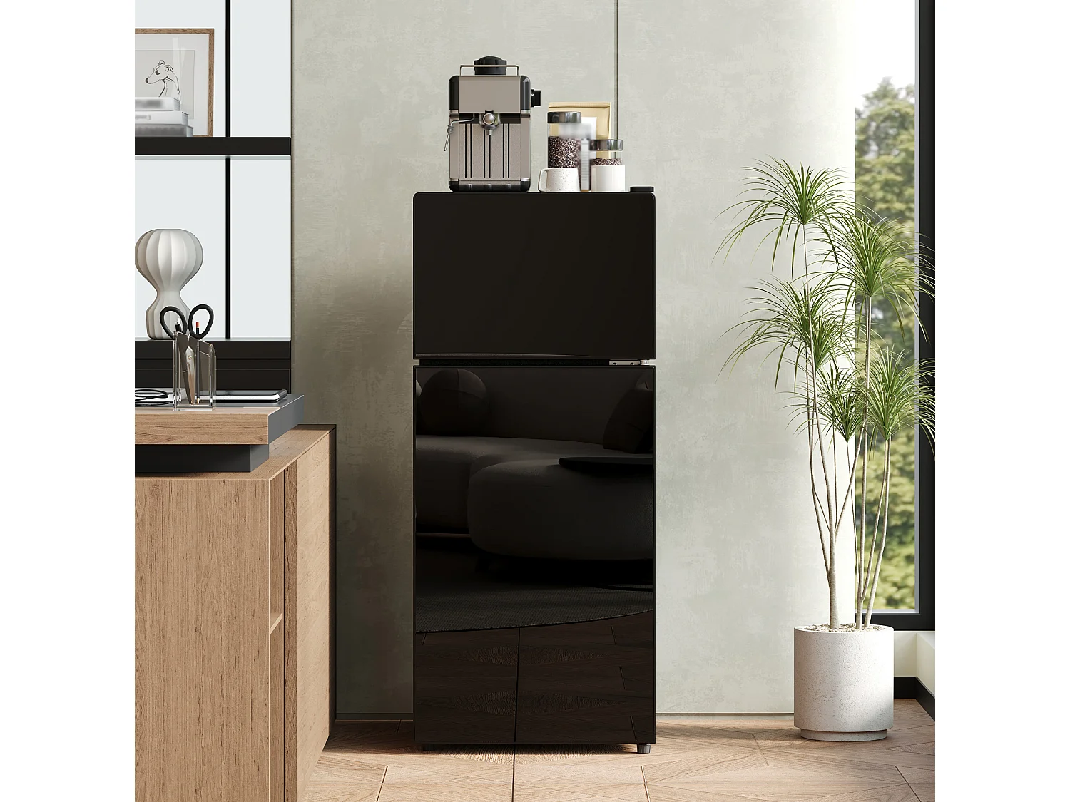 Mini frigorifero da 92 litri con ripiani in vetro rimovibili - Ideale per cucina, ufficio e soggiorno.