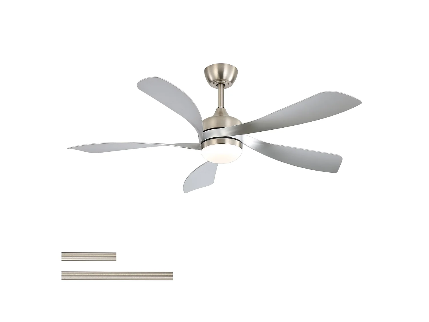 Ventilateur de plafond avec éclairage, silencieux, 5 pales en ABS, pour chambre et salon