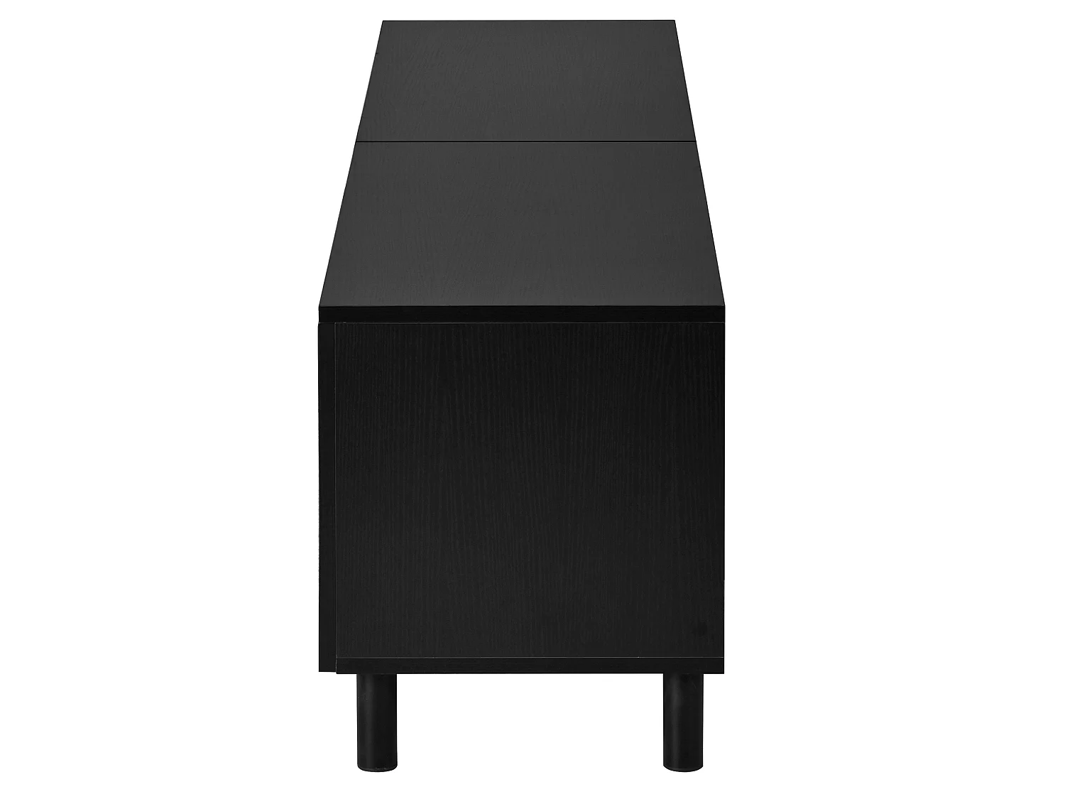 Mobile TV da soggiorno con 5 ante e gambe in metallo - Nero 180x38x45 cm