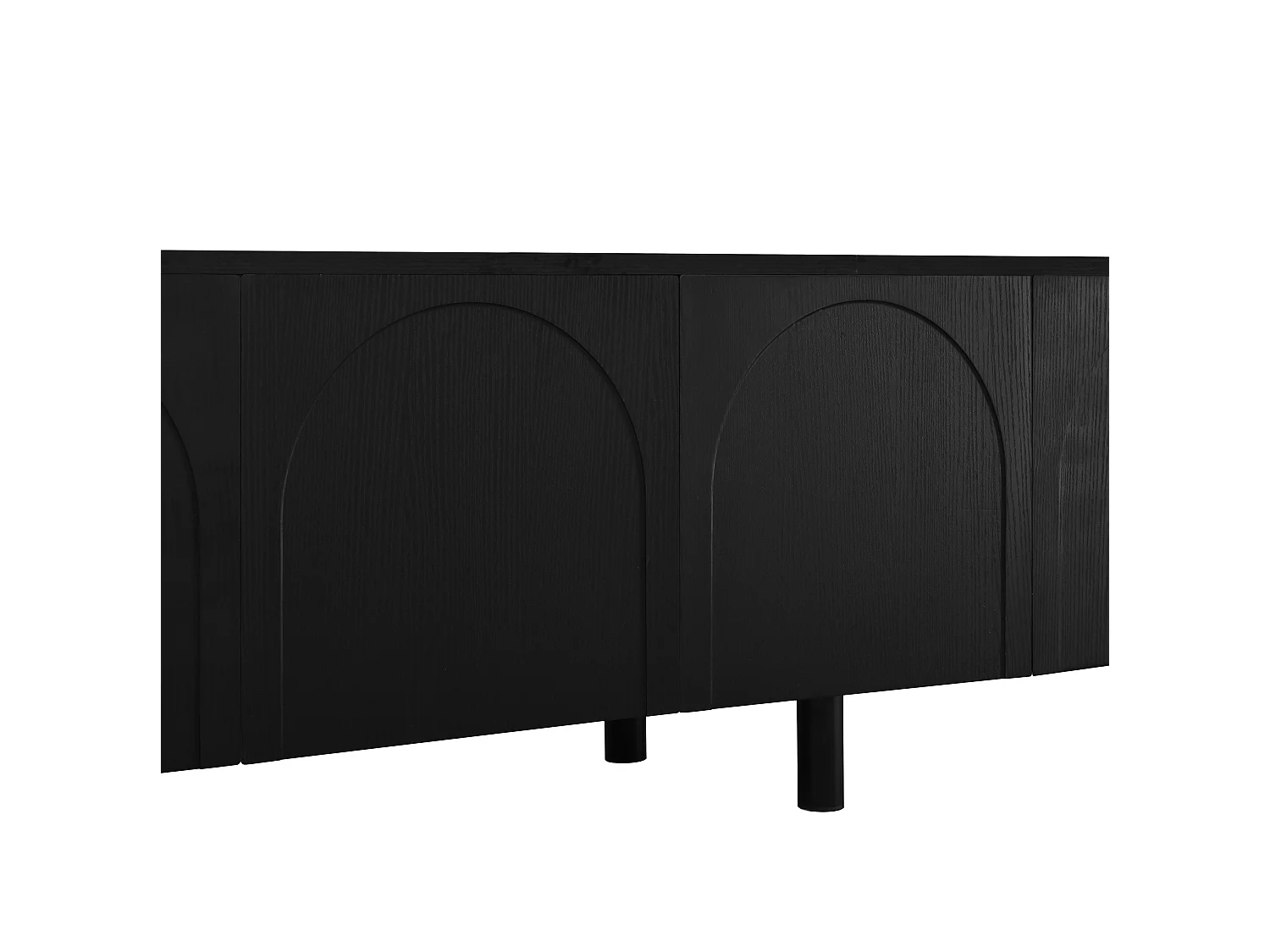 Mobile TV da soggiorno con 5 ante e gambe in metallo - Nero 180x38x45 cm