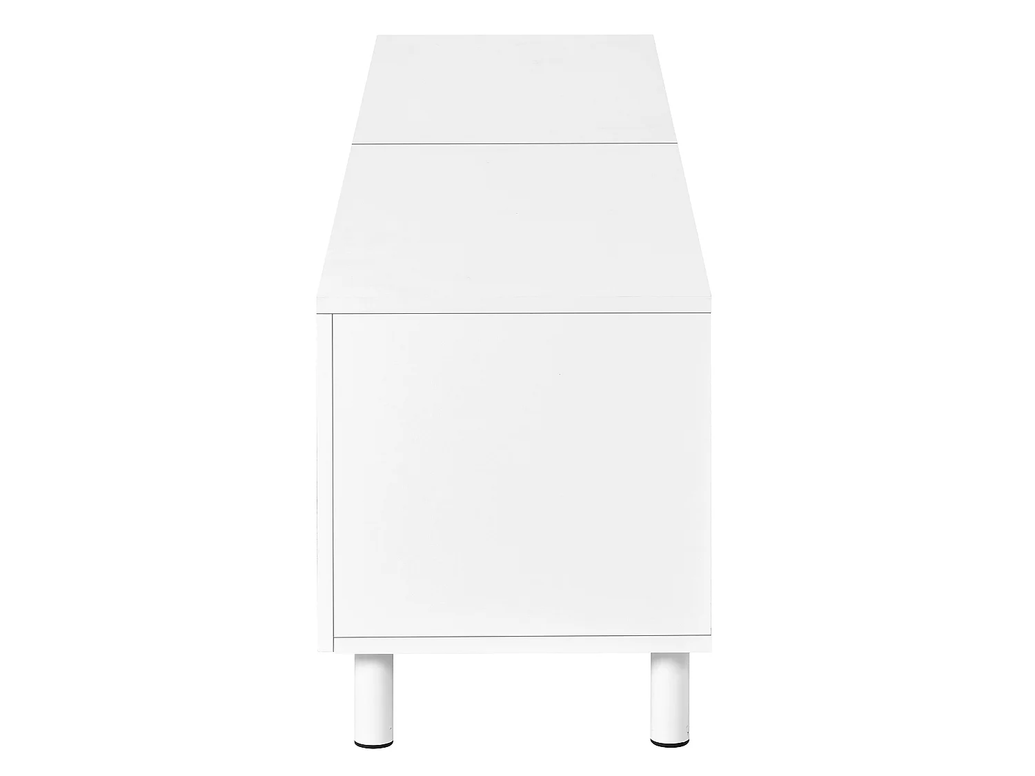 Mobile TV da soggiorno con 5 ante e gambe in metallo - Bianco 180x38x45 cm