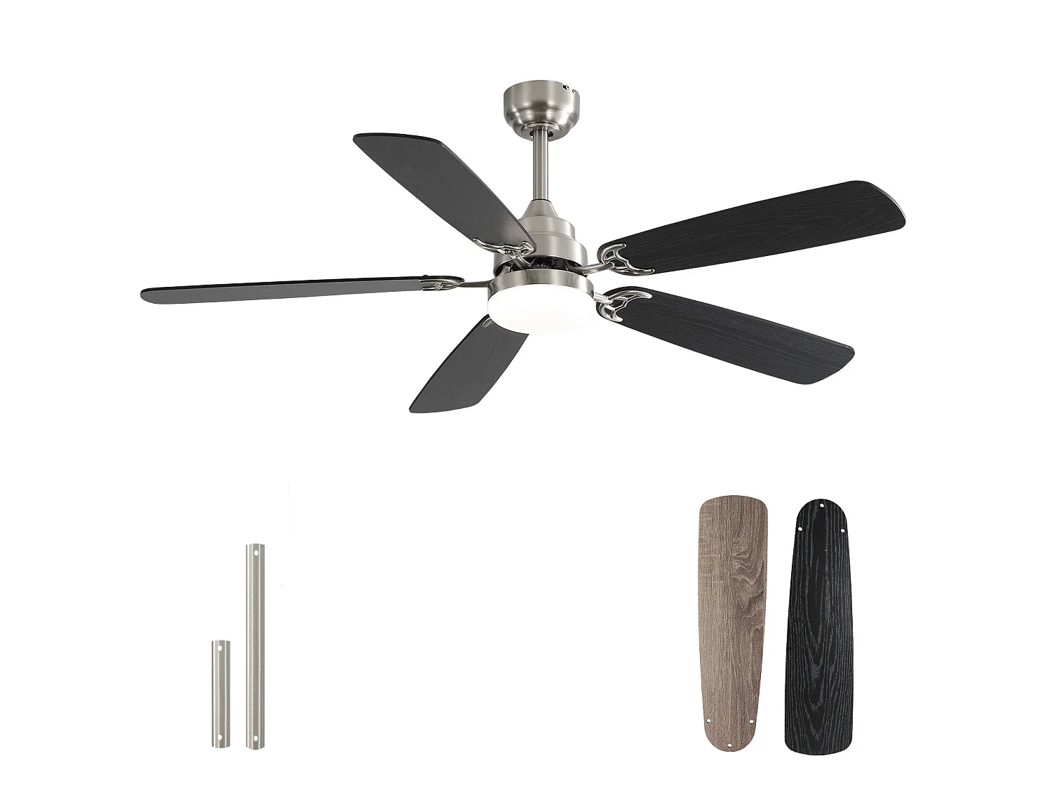 Ventilateur de plafond avec éclairage LED intensité réglable, pour salon et chambre