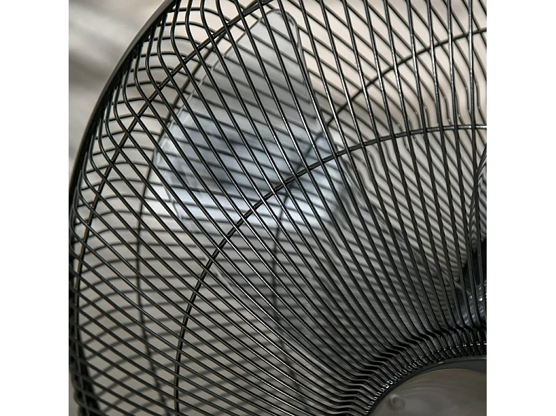 Ventilateur sur pied noir 110-124 cm avec 3 vitesses , oscillation 70° et minuterie 7,5 h