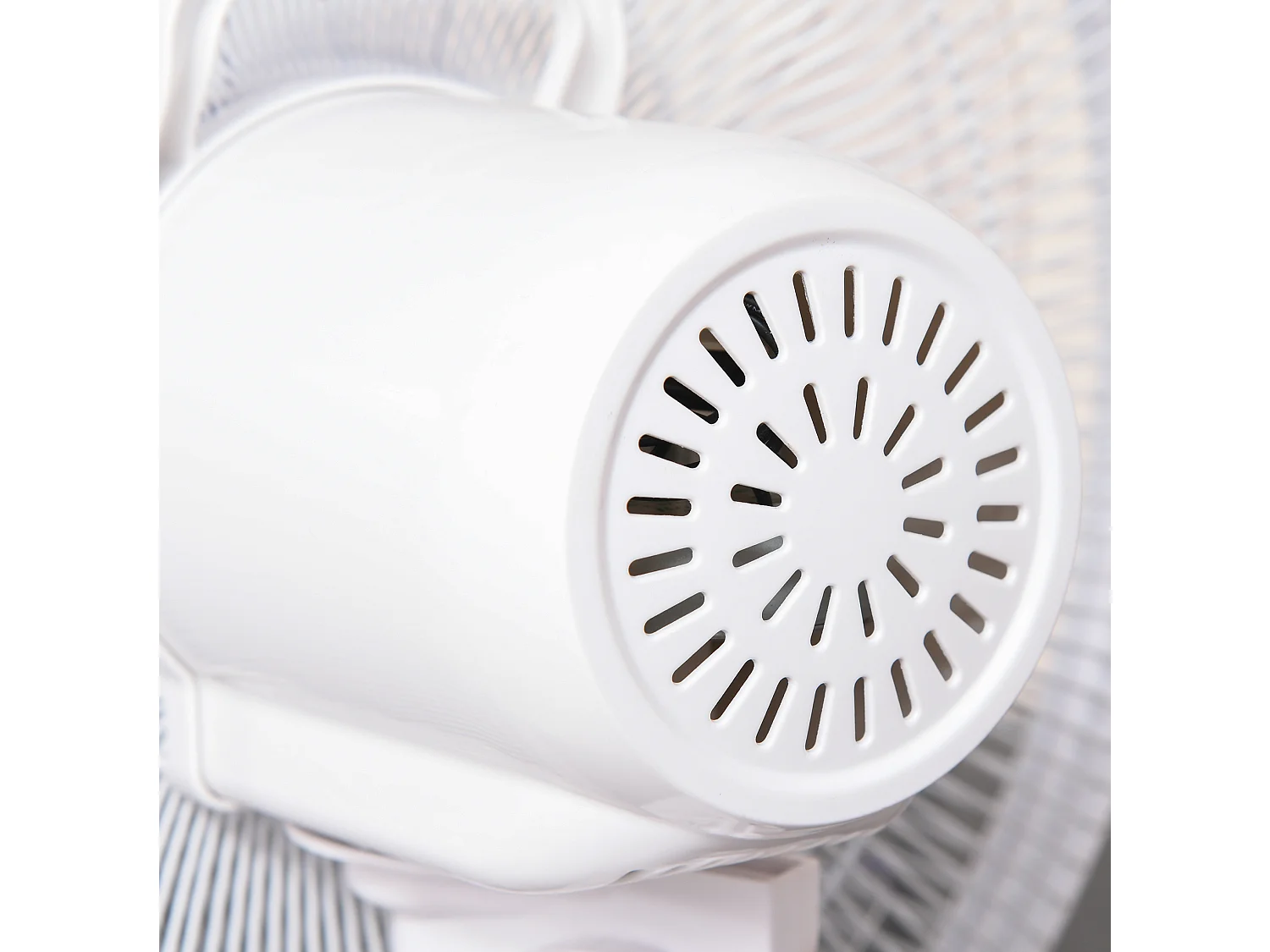 Ventilateur sur pied blanc 45x42x118-138 cm avec 3 vitesses et minuterie