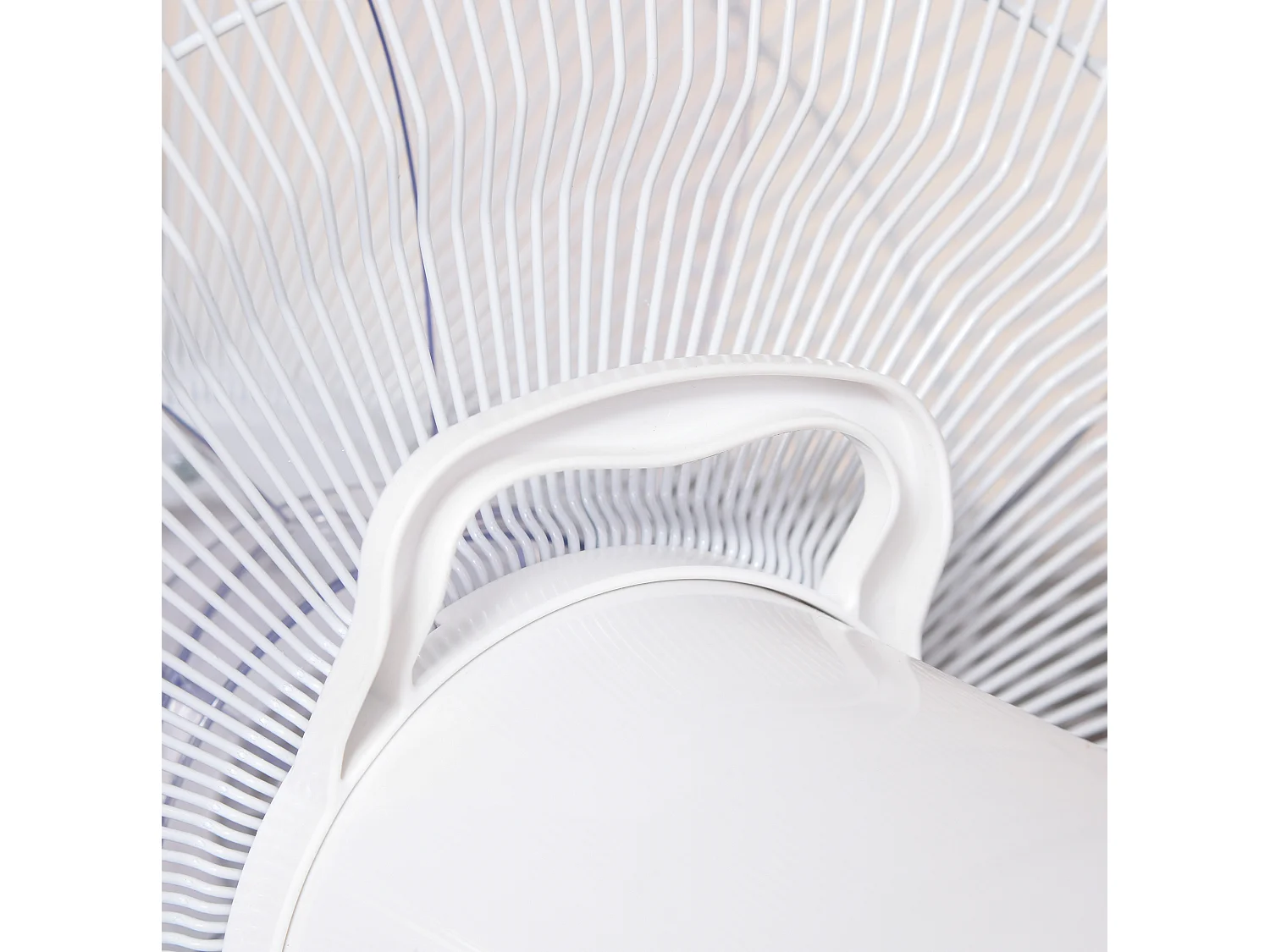 Ventilateur sur pied blanc 45x42x118-138 cm avec 3 vitesses et minuterie