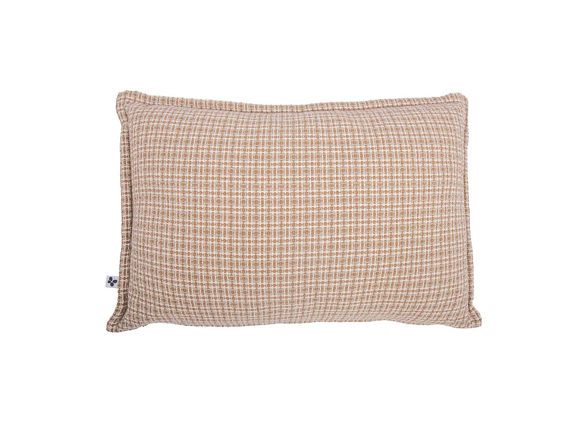 Coussin déhoussable 40x60cm coton tissage texturé coloris beige et blanc - ANTOINE