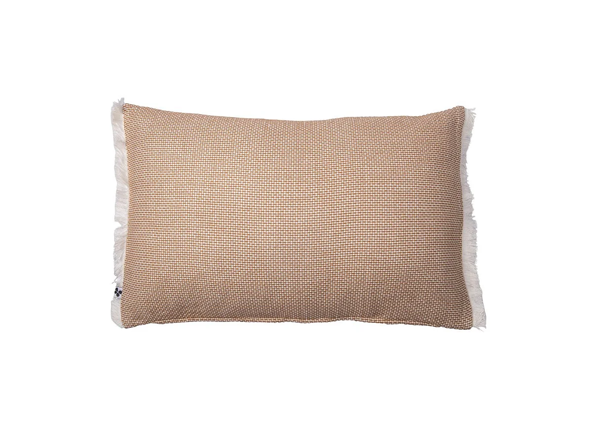 Coussin déhoussable 40x60cm coton tissage texturé coloris beige - ANTOINETTE