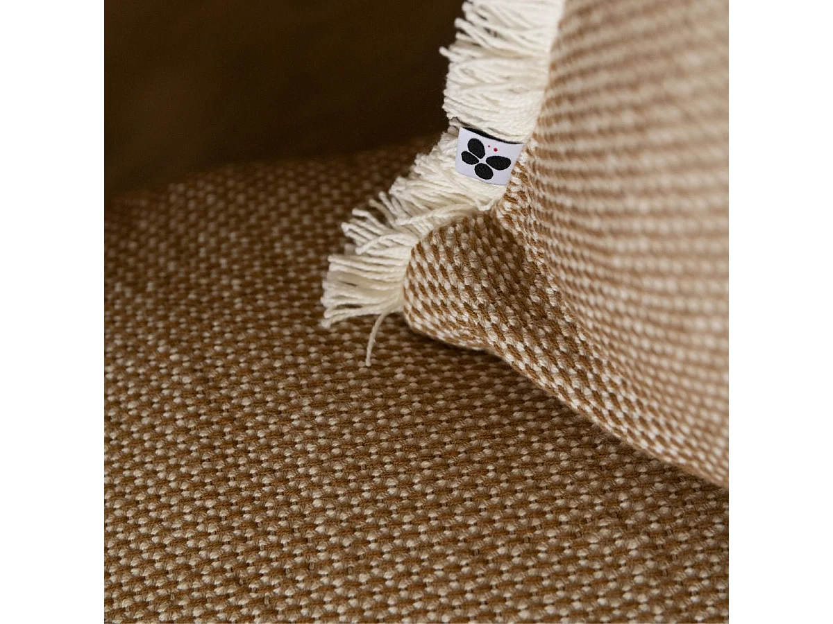 Coussin déhoussable 40x60cm coton tissage texturé coloris beige - ANTOINETTE